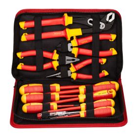 Insulated Screwdriver Set, 12-Piece Professional Electrical Screwdriver Set, 1000V Insulated Electrician Tool Set, with Magnetic Phillips Slotted Tips