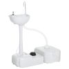 Portable Camping Sink with Foot Pump, 4.5-Gal Water & 6.3-Gal Waste Tanks