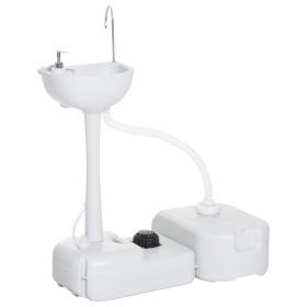 Portable Camping Sink with Foot Pump, 4.5-Gal Water & 6.3-Gal Waste Tanks