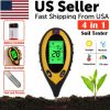 4-in-1 Digital Soil Tester for pH, Moisture, Temperature & Sunlight