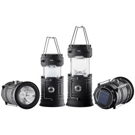 VEVOR LED Camping Lanterns, 4 Pack Rechargeable Camping Flashlights, Solar & USB Charging, Portable Collapsible, Bulit to Last Lights, As Power B