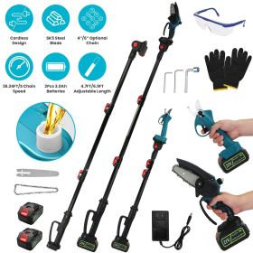 4-in-1 Cordless Pole Saw & Electric Pruning Shears Kit with 2 Batteries