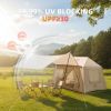 4-Season Inflatable Camping Tent with Detachable Canopy & Pump