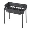 VEVOR 3-Burner 225,000-BTU Propane Camping Stove with Windscreen & Detachable Legs