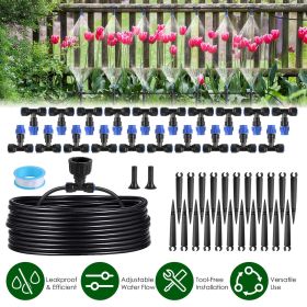 75FT Garden Drip Irrigation Kit with 20 Adjustable Misting Nozzles