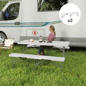 2-Pack 6 ft Portable Folding Camping Benches with Carrying Handles