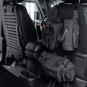 Tactical MOLLE Seat Back Panel w/ Medical Pouch Water Bottle Bag Storage 2 PCS