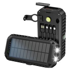 40,000mAh Solar Hand-Crank Emergency Power Bank with Flashlight