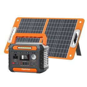 FlashFish P66A 144.3Wh 200W Portable Power Station with 60W Solar Panel – 400W Peak