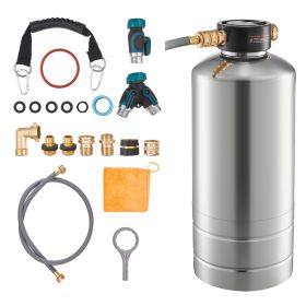 RV Water Softener, 16,000 Grain, Portable Water Softener with NPT 3/4" Fittings, Food-Grade Resin, Stainless Steel, Quick Connect, for RVs, Trailers
