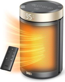 Space Heater, Portable Electric Heaters for Indoor Use with Thermostat and Remote, 2024 Upgraded, Digital Display, 12H Timer, 5 Mode