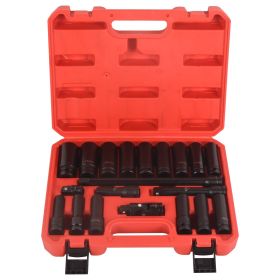 20-Piece 1/2-Inch Drive Deep Impact Socket Set with Extension Bars