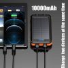 10,000mAh Solar Power Bank with Dual USB & Emergency Flashlight