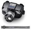 Rechargeable Motion Sensor LED Headlamp with Adjustable Zoom & 3 Light Modes