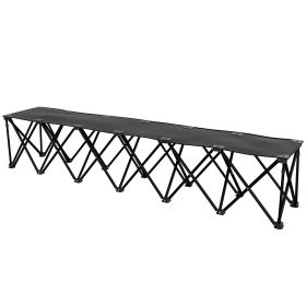 Portable 6-Seater Folding Camping Chair, Team Bench Chair with Carry Bag for Soccer Football Team, No Assembly