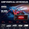 DBPOWER G60 4000A Jump Starter with 88.8Wh Battery & LED Light