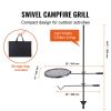 Adjustable Campfire Grill Grate – Heavy-Duty Steel Open Fire Cooking Grill