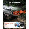 6000 lbs Electric Winch, 12V DC ATV/UTV Winch with Φ0.24 in x 49.2 ft Synthetic Rope, Wireless & Wired Remote Control, IP55 Waterproof