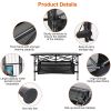 Folding Camping Table with Aluminum Roll-Top & Mesh Storage Basket