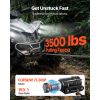 3500 lbs Electric Winch, 12V DC ATV/UTV Winch with Φ0.21 in x 32.8 ft Synthetic Rope & Wired Remote Control, IP55 Waterproof