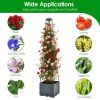 2-Pack Self-Watering Raised Planter Boxes with 4-Level Adjustable Trellises