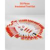 Insulated Screwdriver Set, 50-Piece Professional Electrical Screwdriver Set, 1000V Insulated Electrician Tool, with Magnetic Tips, T-Handle Hex Wrench