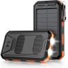 10,000mAh Solar Power Bank with Dual USB & Emergency Flashlight