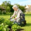 Outsunny Folding Garden Kneeler & Seat with Thick Cushion & Tool Pouch
