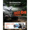 3000 lbs Electric Winch, 12V DC ATV/UTV Winch with Φ3/16 in x 39.4 ft Steel Wire Rope & Wired Remote Control, IP55 Waterproof