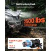 2500 lbs Electric Winch, 12V DC ATV/UTV Winch with Φ0.19 in x 39.4 ft Synthetic Rope & Wired Remote Control, IP55 Waterproof