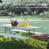 2-Pack 6 ft Portable Folding Camping Benches with Carrying Handles