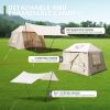 4-Season Inflatable Camping Tent with Detachable Canopy & Pump