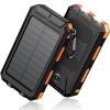10,000mAh Solar Power Bank with Dual USB & Emergency Flashlight