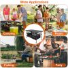 Folding Camping Table with Aluminum Roll-Top & Mesh Storage Basket