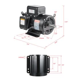 7.5HP Air Compressor Electric Motor 230V 31.6A 3450RPM 184T Frame CW/CCW Rotate (Factory Setting Is CCW) (Option: Black)