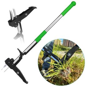 1Pc Aluminum Weed Puller Stand Up Weeder Without Bending Kneeling Manual Weed Remover Tool With 4 Claws For Lawn Yard Garden Patio (Option: Green)