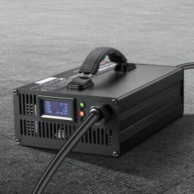 Forklift Battery Charger Smart Fully Automatic 24V 30A Fast Charger Portable (Option: Black)