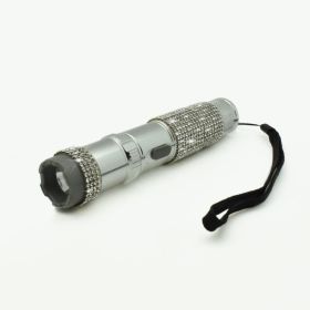 JOLT RhineStun Rechargeable Stun Flashlight with Holster & Wrist Strap (Color: Silver)