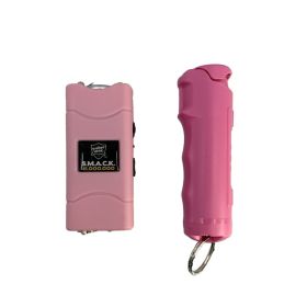 Streetwise Self-Defense Keychain Combo with Stun Gun & Pepper Gel (Color: Pink)