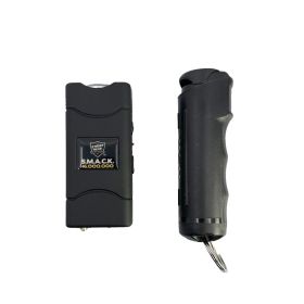 Streetwise Self-Defense Keychain Combo with Stun Gun & Pepper Gel (Color: Black)