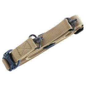Adjustable 1-Point & 2-Point Tactical Rifle Sling with Quick-Detach QD (Color: Brown)