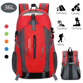36L Lightweight Hiking Backpack with Multiple Compartments (Color: Red)
