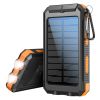 10,000mAh Solar Power Bank with LED Flashlight – Black