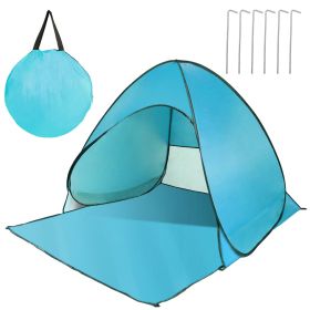 Pop-Up Camping & Beach Shelter with Extended Floor and Mesh Window (Color: Green, size: One size)