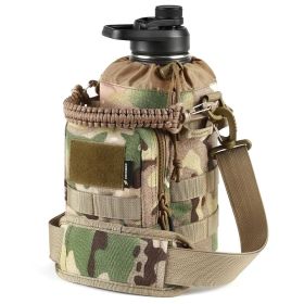 VOTAGOO 64oz Insulated Tactical Water Bottle with MOLLE Carrier (Color: CP)