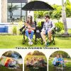 2-Person Folding Camping Chair with Removable Umbrella & Cooler Bag