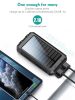 10,000mAh Solar Power Bank with LED Flashlight – Black