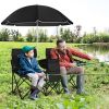 2-Person Folding Camping Chair with Removable Umbrella & Cooler Bag