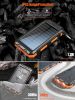 10,000mAh Solar Power Bank with LED Flashlight – Black