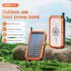 10,000mAh Solar Power Bank with Built-In USB-C Cable